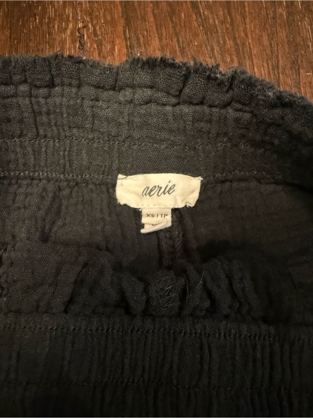 Aerie Gauzy High Waisted Short In Black Womens Size XS Cozy Lounge Beach Freyed - Picture 5 of 12